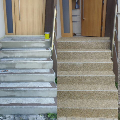 Izdelava stopnic s sistemom kamnite preproge